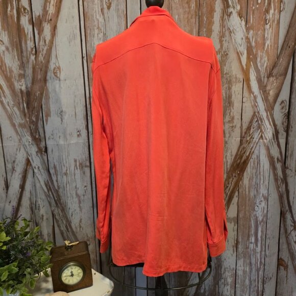 Redish/orange long-sleeve button-up - Picture 4 of 6